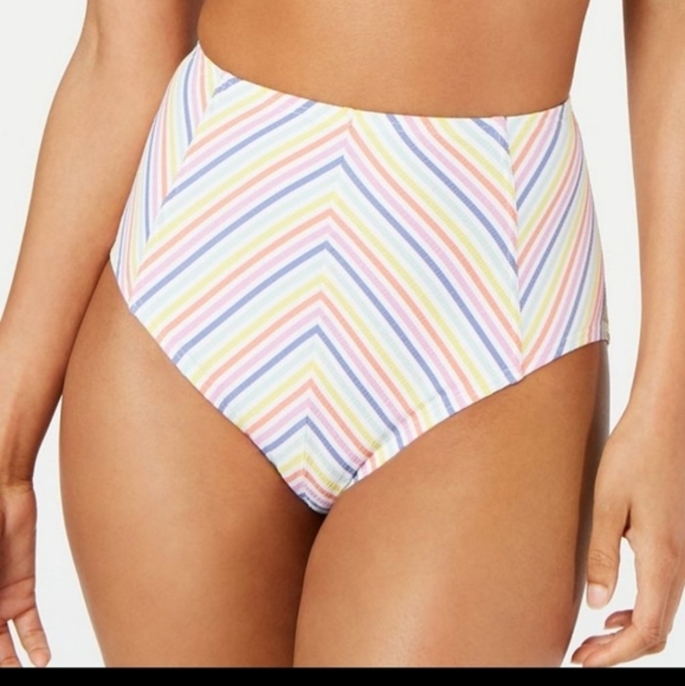 kate spade new York Beach stripe‎ bikini Bottom NWOT Large